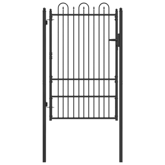 vidaXL Πύλη Φράχτη HORST 100 x 150 cm Ατσάλι Μαύρο Κλειδώσιμο