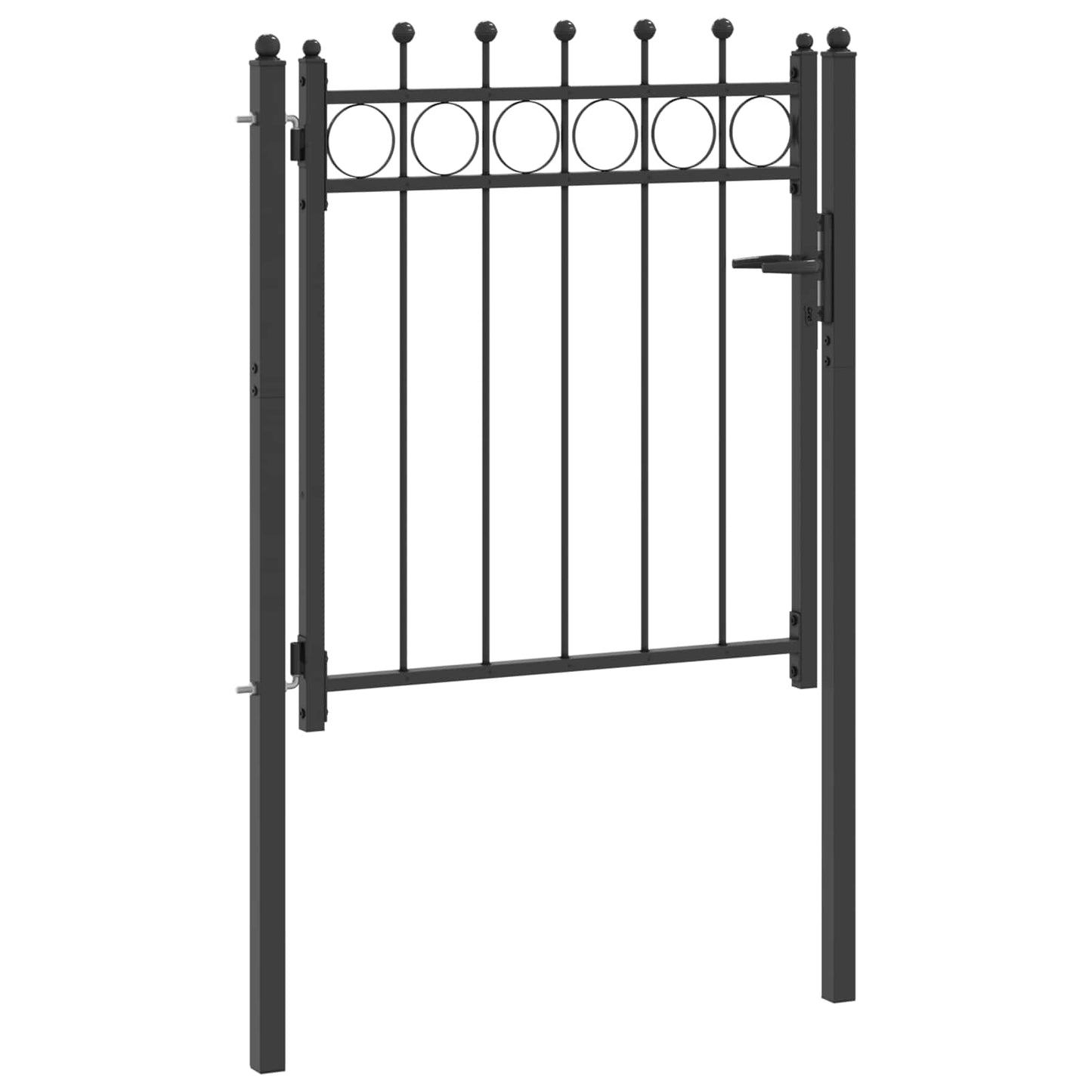 vidaXL Πύλη Φράχτη HORST 100 x 100 cm Μέταλλο Μαύρο Κλειδώσιμο