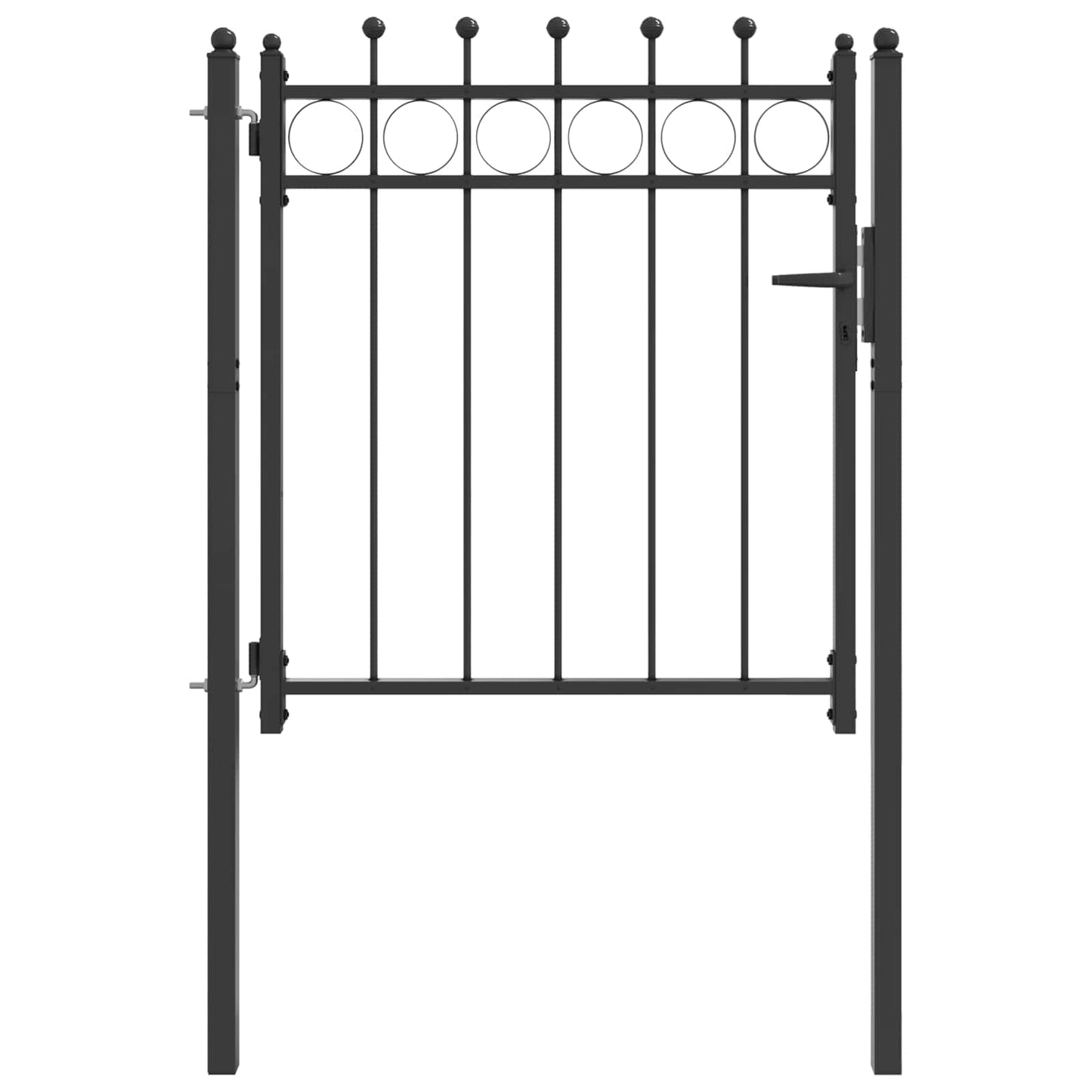 vidaXL Πύλη Φράχτη HORST 100 x 100 cm Μέταλλο Μαύρο Κλειδώσιμο
