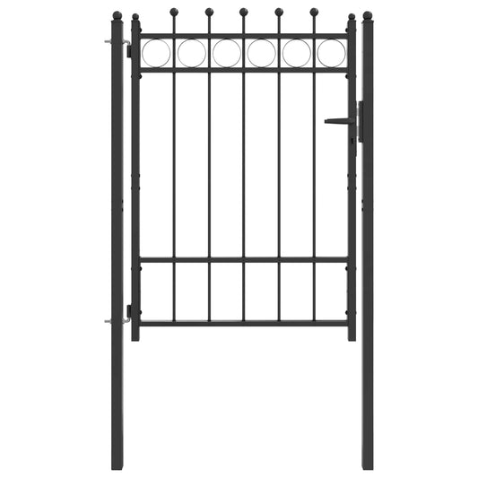 vidaXL Πύλη Φράχτη HORST 100 x 125 cm Μέταλλο Μαύρο Κλειδώσιμο