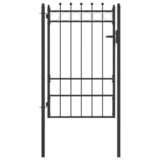 vidaXL Πύλη Φράχτη HORST 100 x 150 cm Μέταλλο Μαύρο Κλειδώσιμο