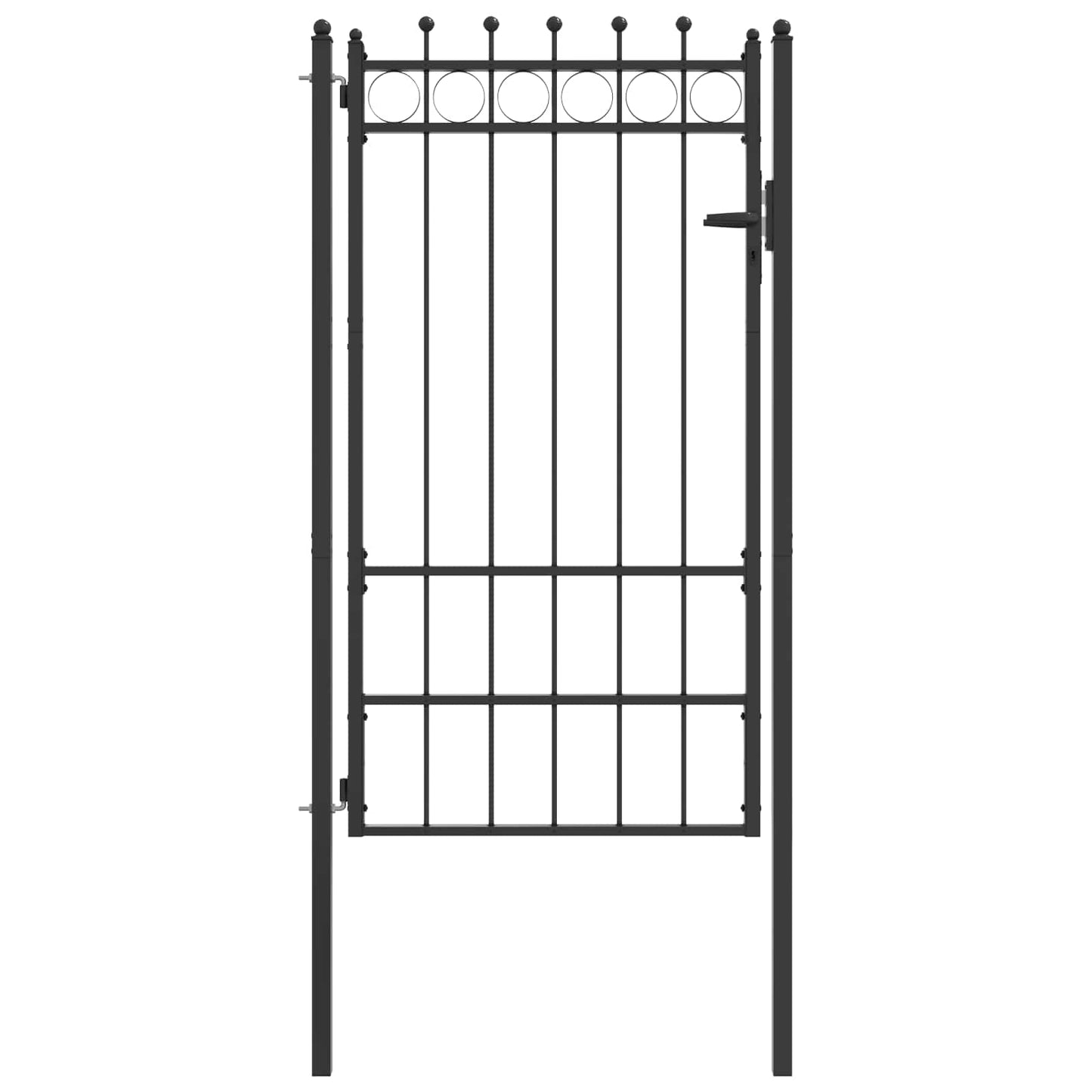 vidaXL Πύλη Φράχτη HORST 100 x 175 cm Μέταλλο Μαύρο Κλειδώσιμο