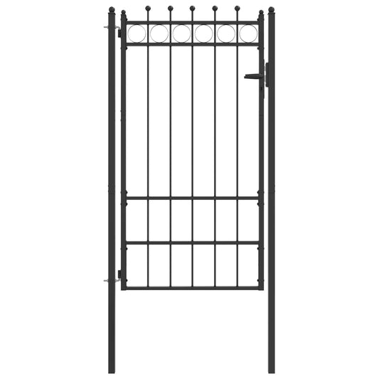 vidaXL Πύλη Φράχτη HORST 100 x 175 cm Μέταλλο Μαύρο Κλειδώσιμο