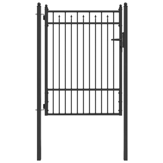 vidaXL Πύλη Φράχτη HORST 100 x 125 cm Μέταλλο Μαύρο Κλειδώσιμο
