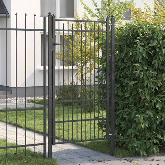 vidaXL Πύλη Φράχτη HORST 100 x 175 cm Μέταλλο Μαύρο Κλειδώσιμο