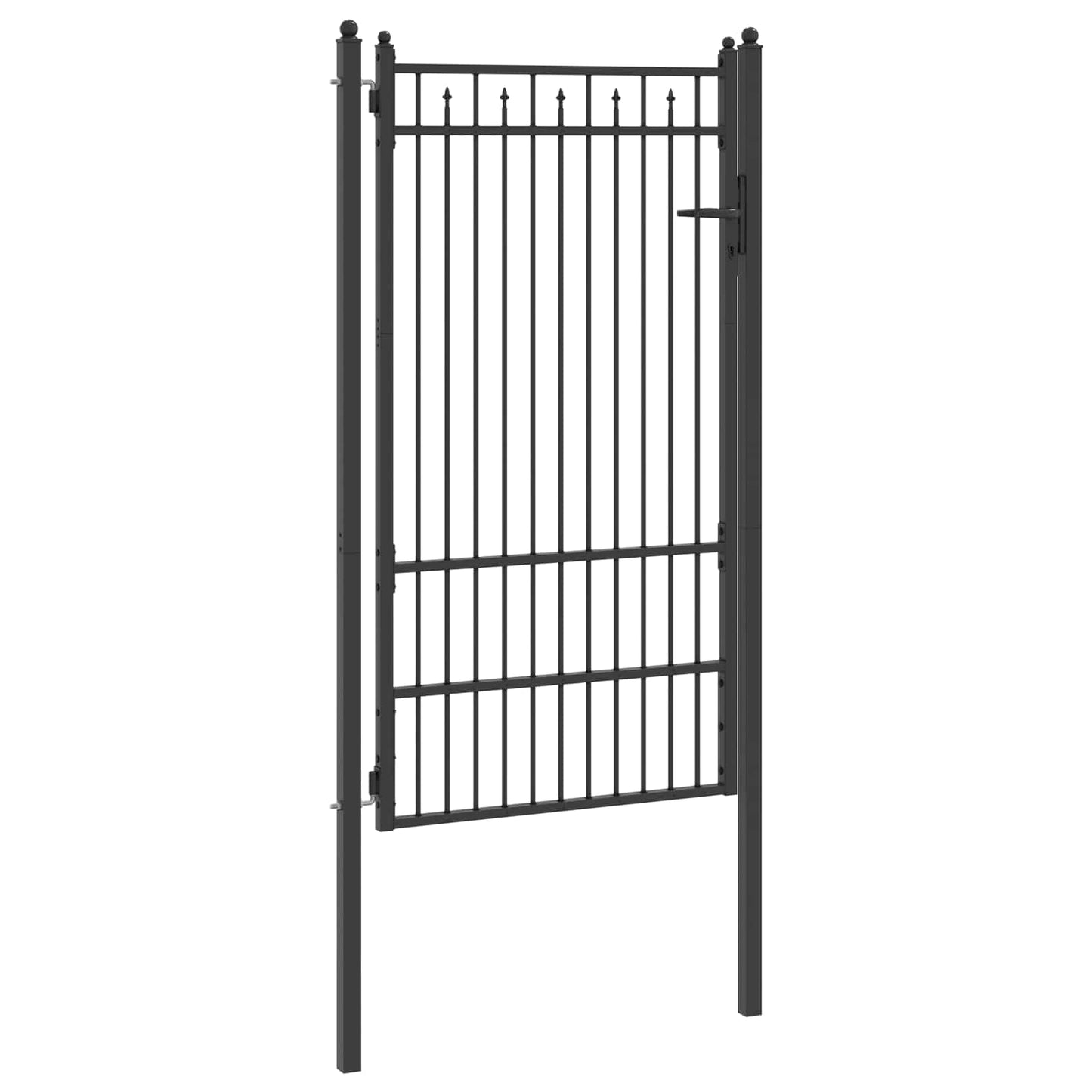 vidaXL Πύλη Φράχτη HORST 100 x 175 cm Μέταλλο Μαύρο Κλειδώσιμο