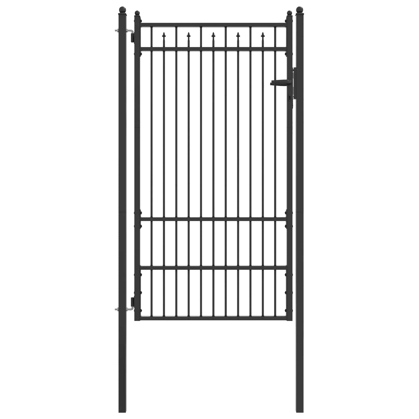 vidaXL Πύλη Φράχτη HORST 100 x 175 cm Μέταλλο Μαύρο Κλειδώσιμο