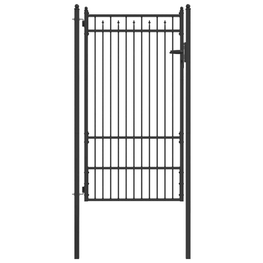 vidaXL Πύλη Φράχτη HORST 100 x 175 cm Μέταλλο Μαύρο Κλειδώσιμο