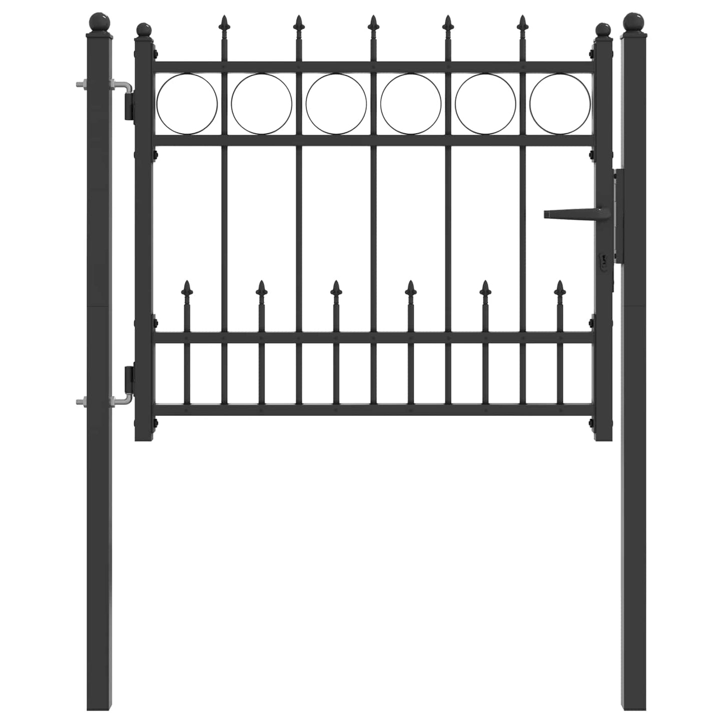 vidaXL Πύλη Φράχτη HORST 100 x 75 cm Μέταλλο Μαύρο Κλειδώσιμο