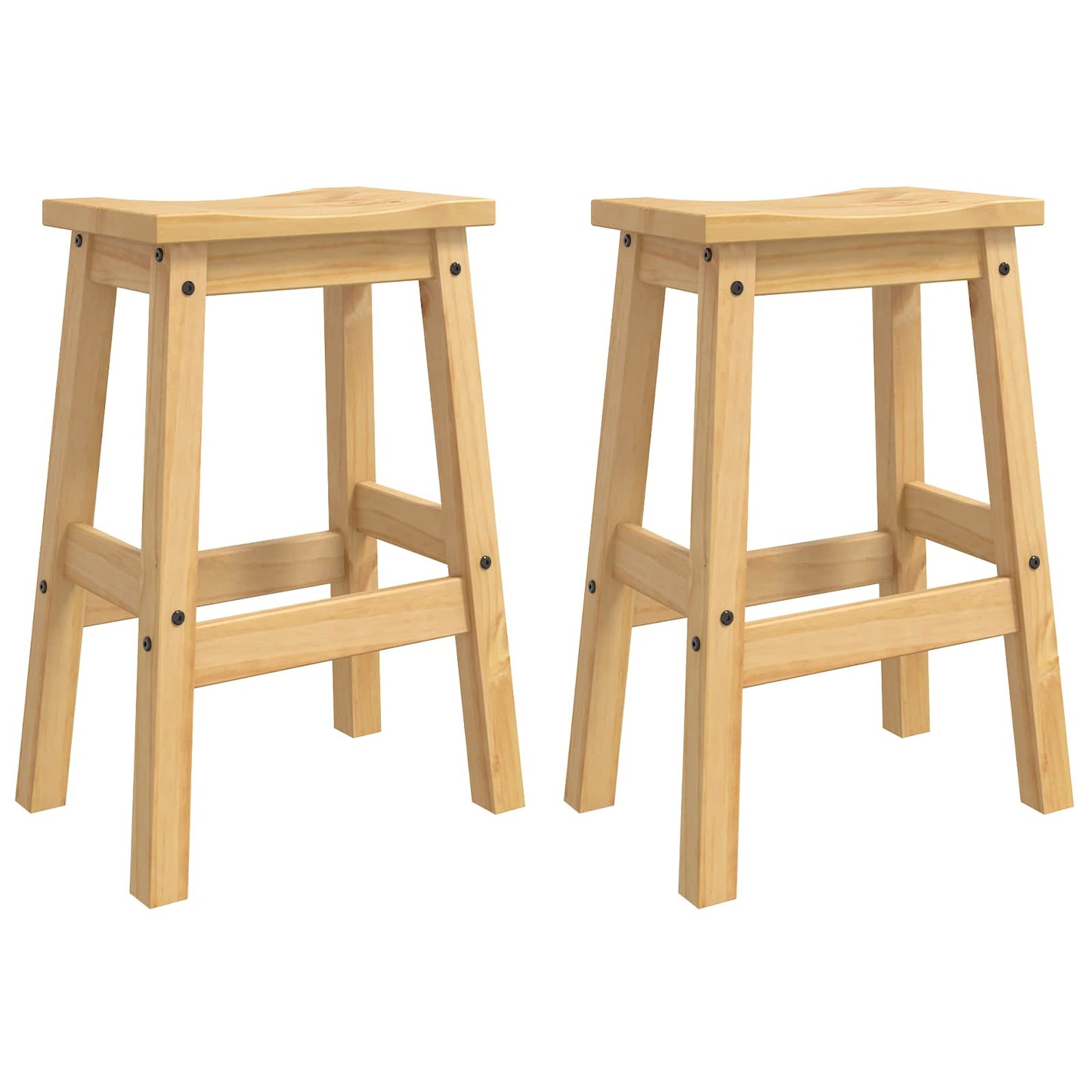 VidaXL Μπαρ σκαμπό 2 pcs Κερί Μέλι 44 x 30 x 63 εκ. Μασίφ Πεύκο
