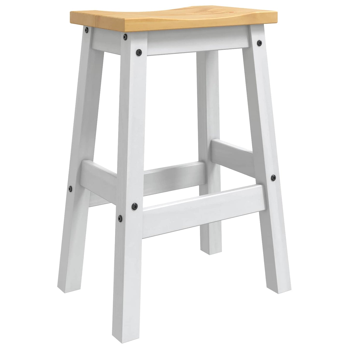 VidaXL Μπαρ σκαμπό 2 pcs Λευκό και Κερί Μελιού 44 x 30 x 63 εκ.