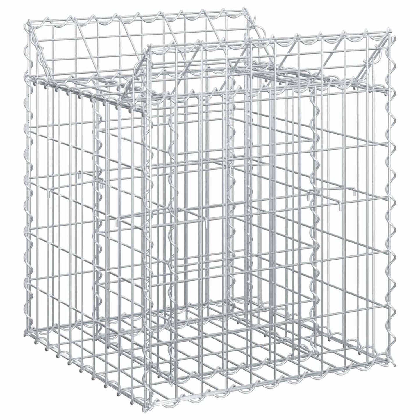 vidaXL Ανασηκωμένο κρεβάτι gabion Ασημί 50 x 50 x 60 cm