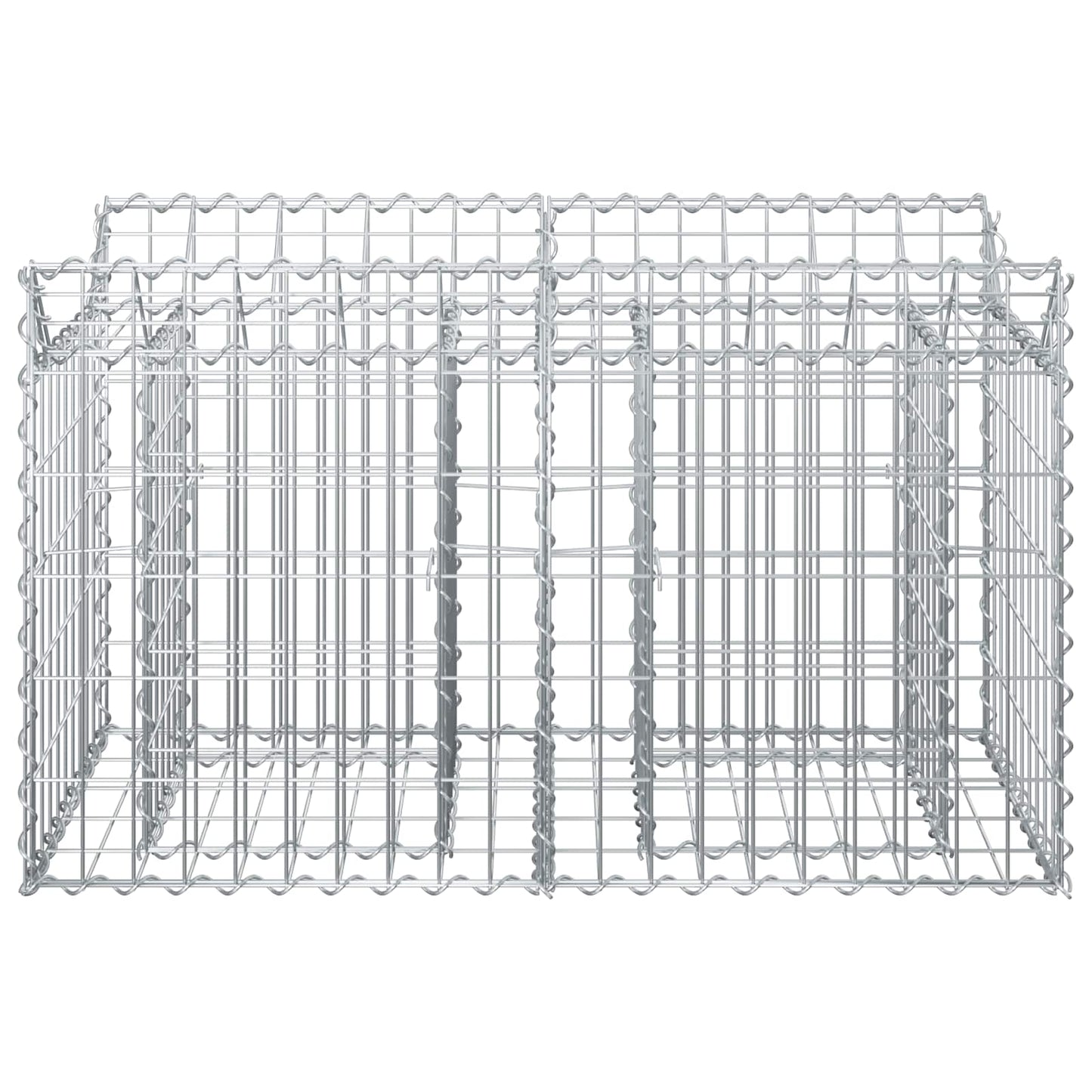 vidaXL Ανασηκωμένο κρεβάτι gabion Ασημί 100 x 50 x 60 εκ