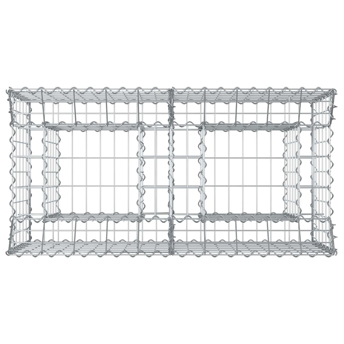 vidaXL Ανασηκωμένο κρεβάτι gabion Ασημί 100 x 50 x 60 εκ