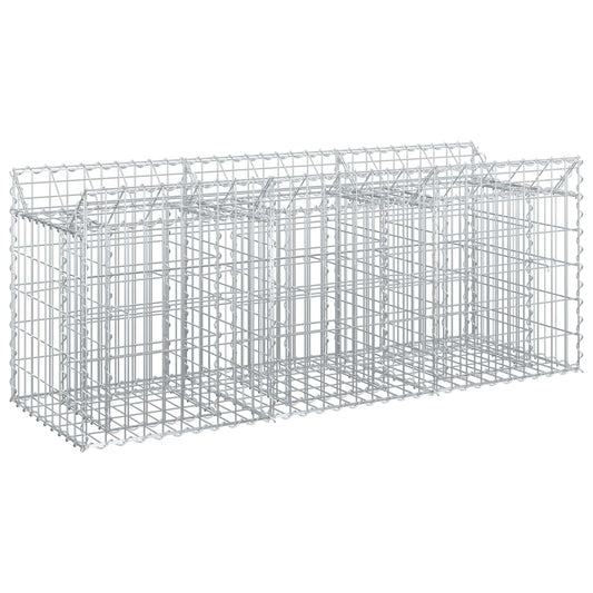 vidaXL Ανασηκωμένο κρεβάτι gabion Ασημί 150 x 50 x 60 εκ