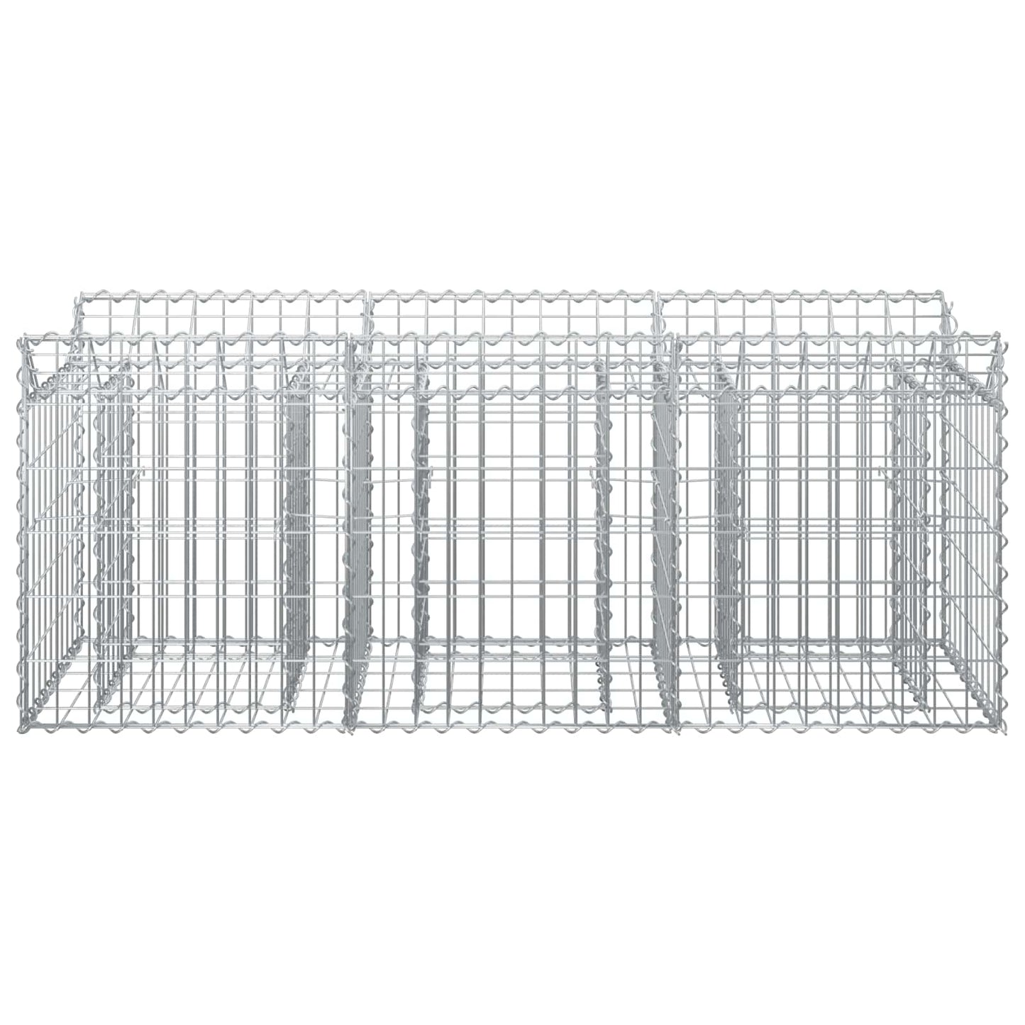 vidaXL Ανασηκωμένο κρεβάτι gabion Ασημί 150 x 50 x 60 εκ