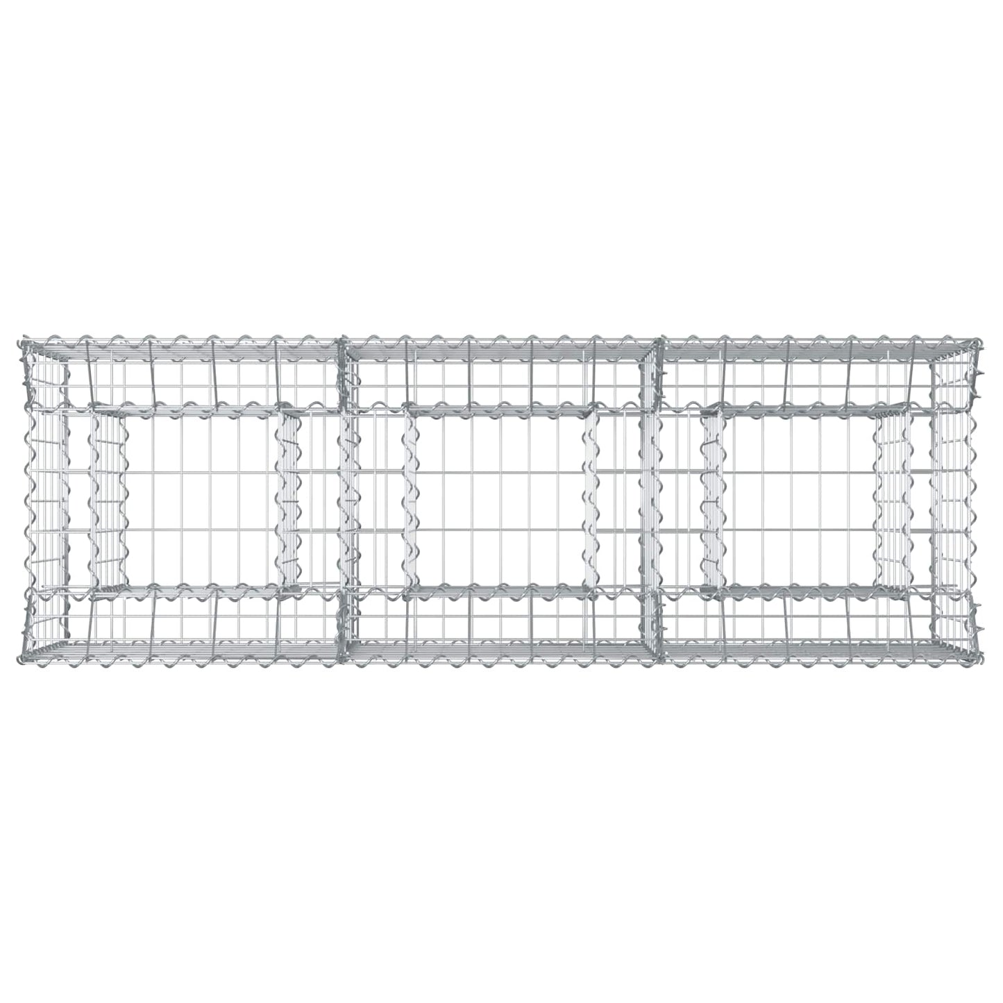 vidaXL Ανασηκωμένο κρεβάτι gabion Ασημί 150 x 50 x 60 εκ
