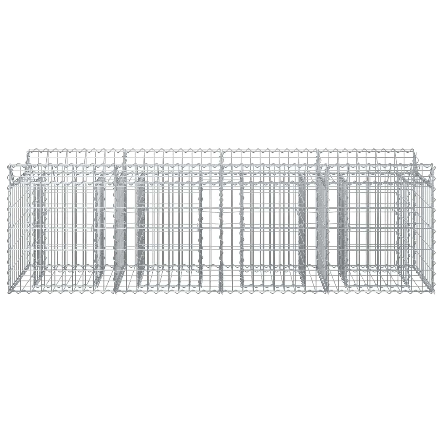 vidaXL Ανασηκωμένο κρεβάτι gabion Ασημί 200 x 50 x 60 cm