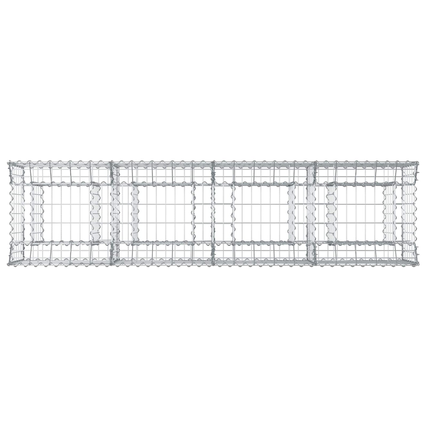 vidaXL Ανασηκωμένο κρεβάτι gabion Ασημί 200 x 50 x 60 cm