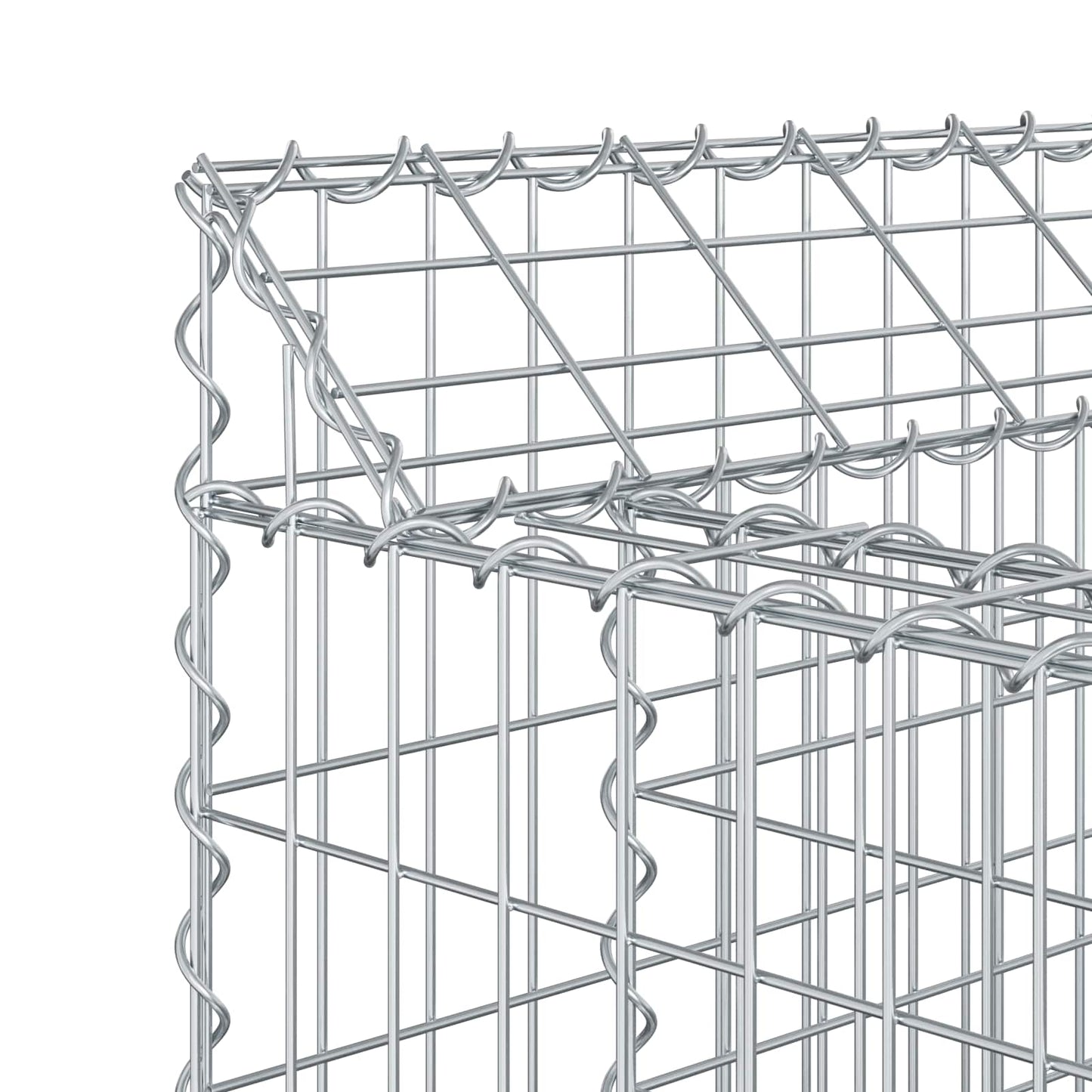 vidaXL Ανασηκωμένο κρεβάτι gabion Ασημί 50 x 100 x 60 εκ