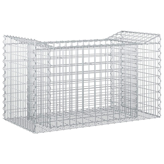 vidaXL Ανασηκωμένο κρεβάτι gabion Ασημί 50 x 100 x 60 εκ