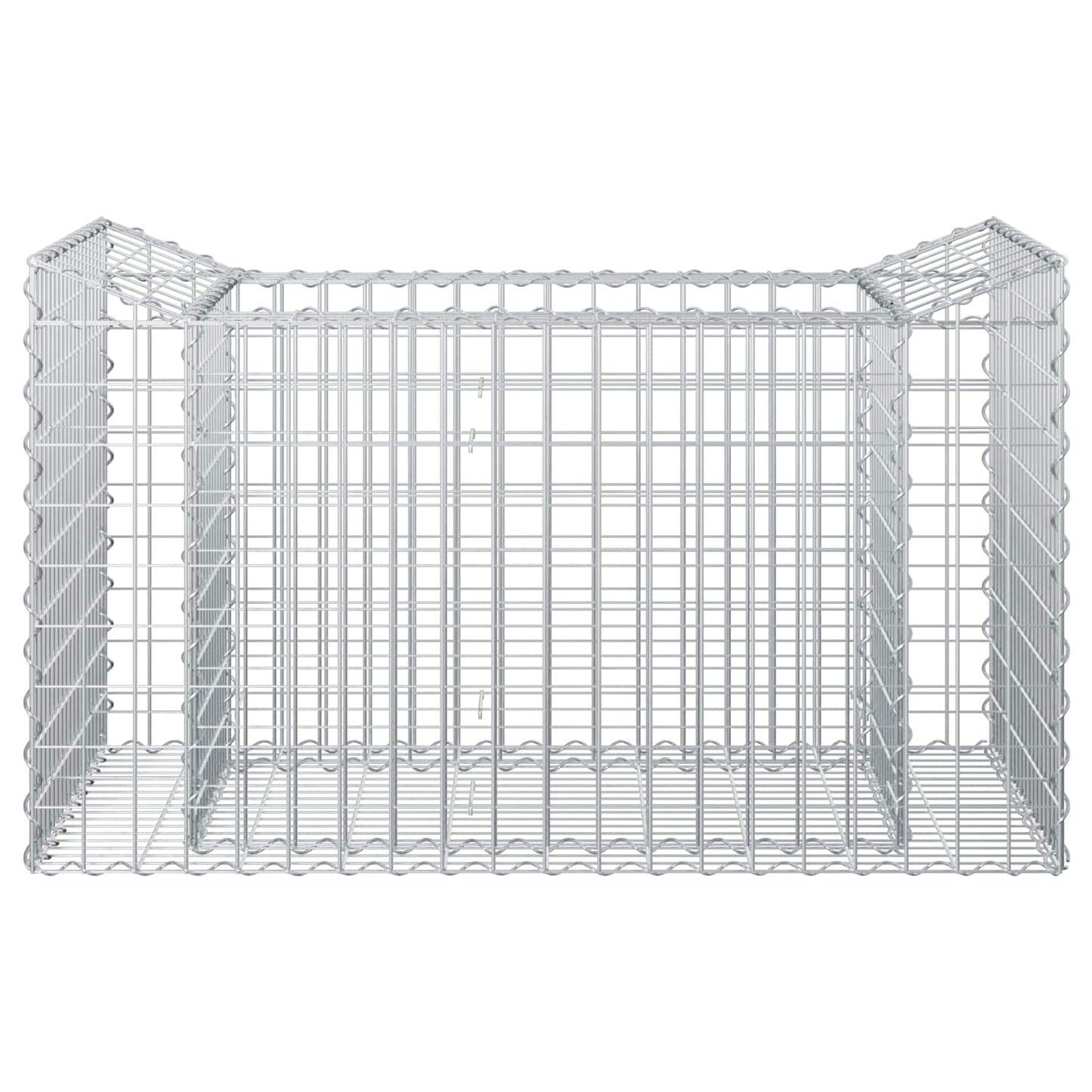 vidaXL Ανασηκωμένο κρεβάτι gabion Ασημί 50 x 100 x 60 εκ