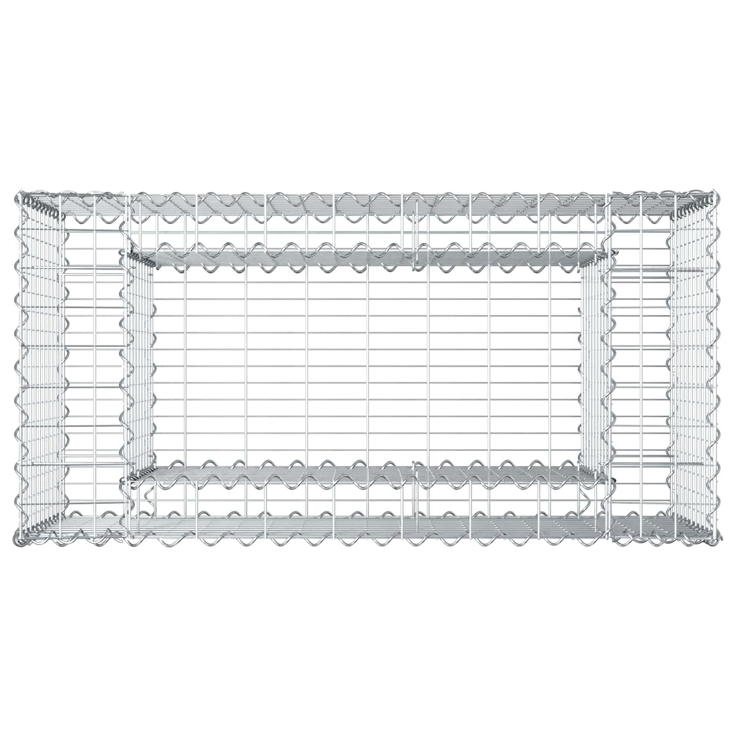 vidaXL Ανασηκωμένο κρεβάτι gabion Ασημί 50 x 100 x 60 εκ