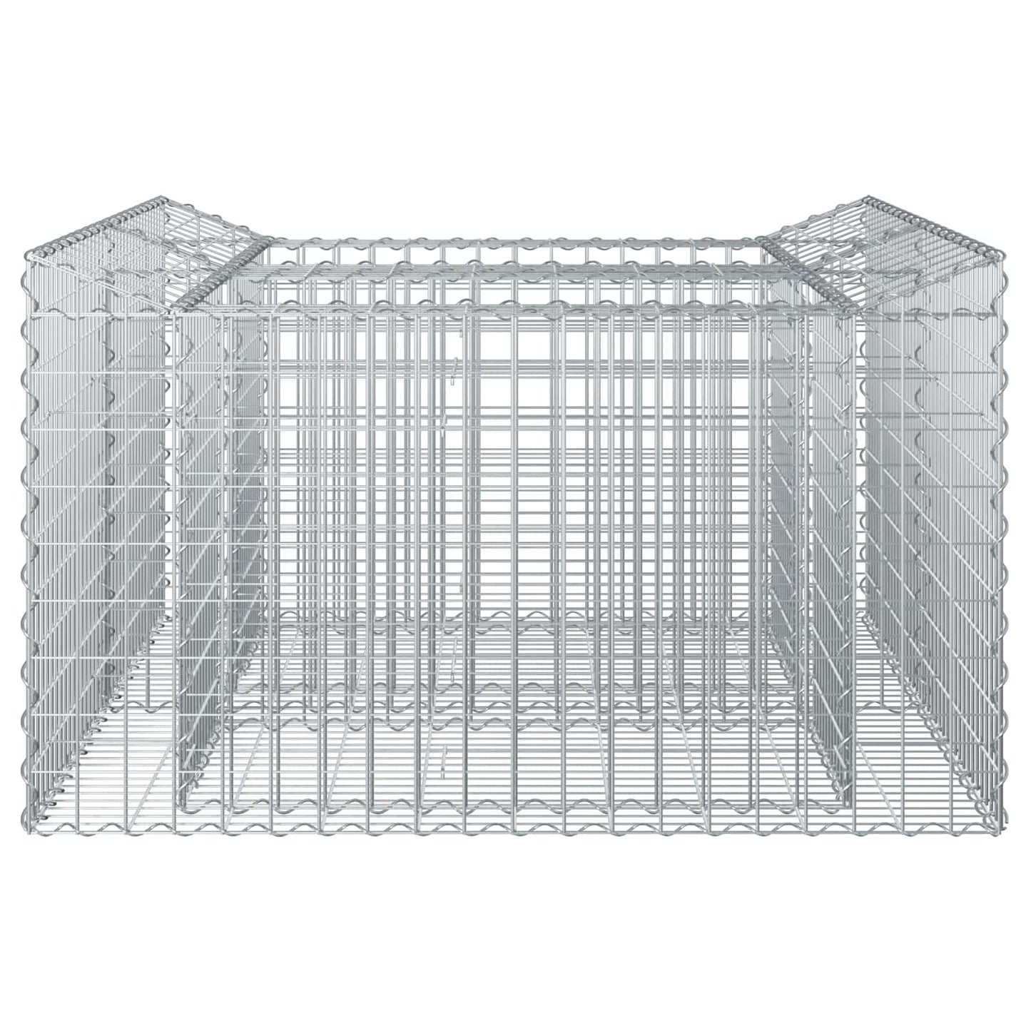 vidaXL Ανασηκωμένο κρεβάτι gabion Ασημί 100 x 100 x 60 εκ.