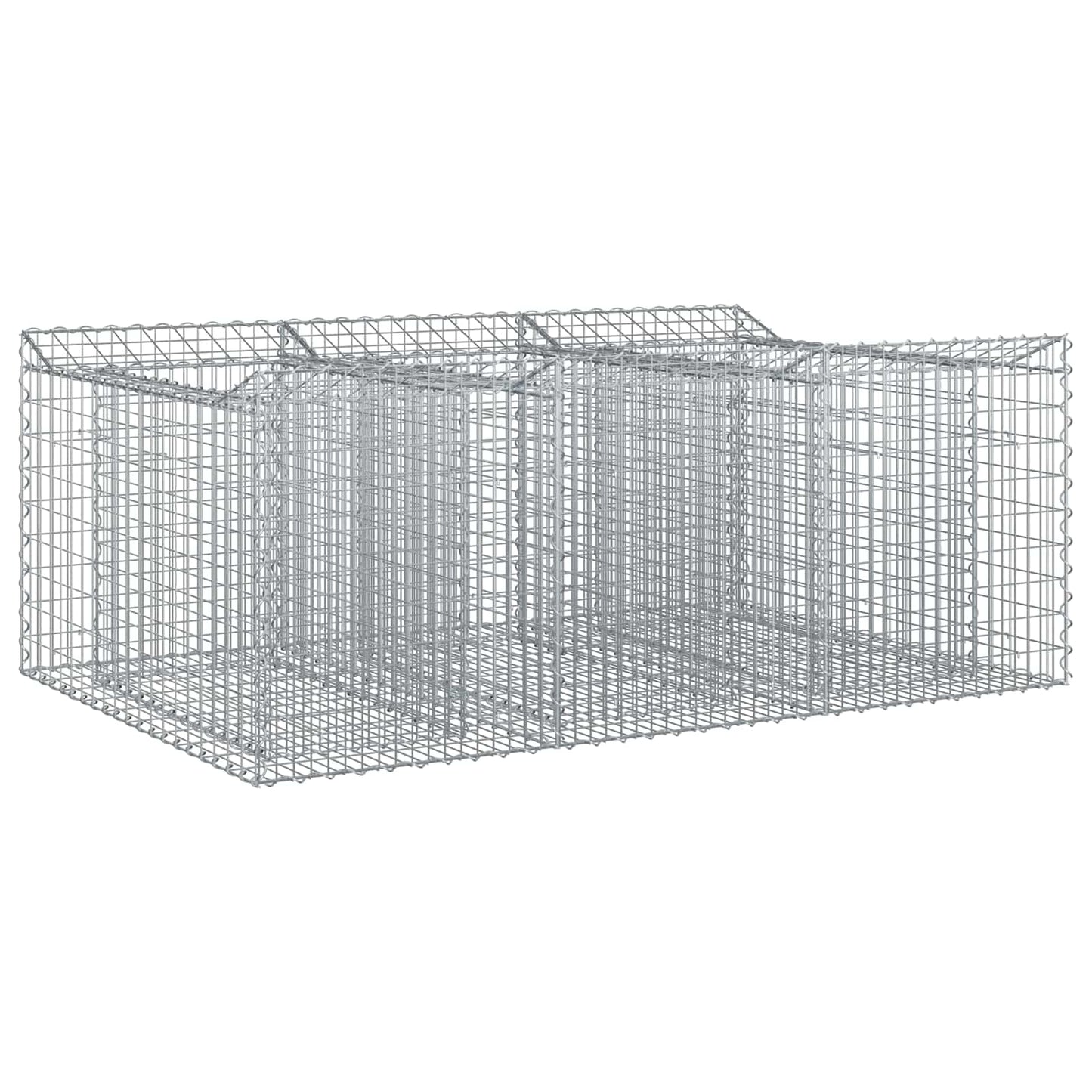 vidaXL Ανασηκωμένο κρεβάτι gabion Ασημί 150 x 100 x 60 εκ