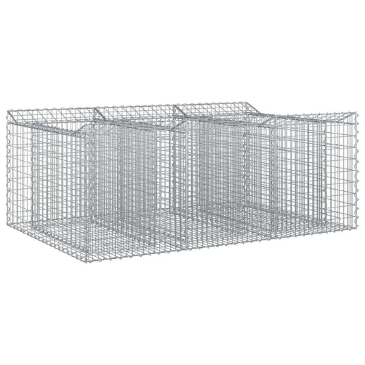 vidaXL Ανασηκωμένο κρεβάτι gabion Ασημί 150 x 100 x 60 εκ