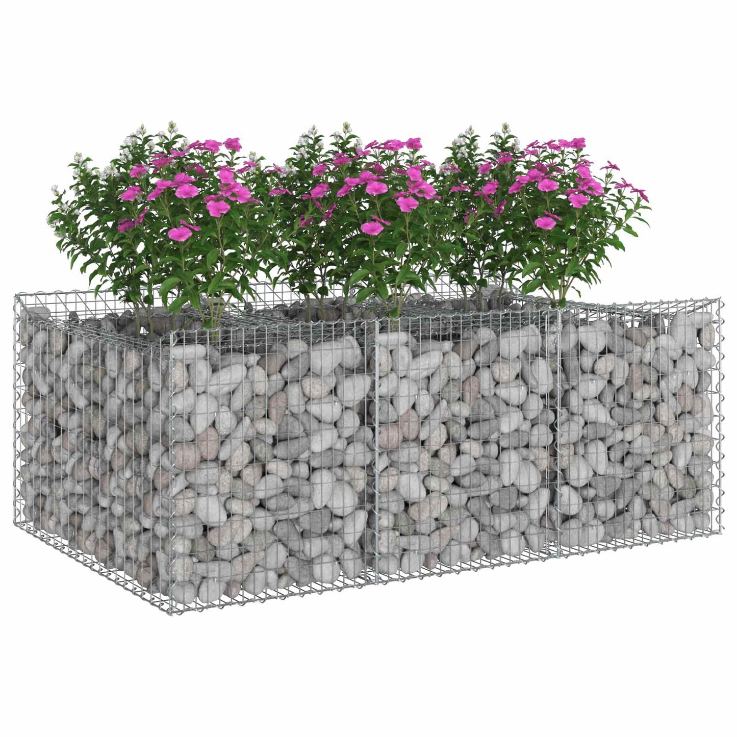 vidaXL Ανασηκωμένο κρεβάτι gabion Ασημί 150 x 100 x 60 εκ