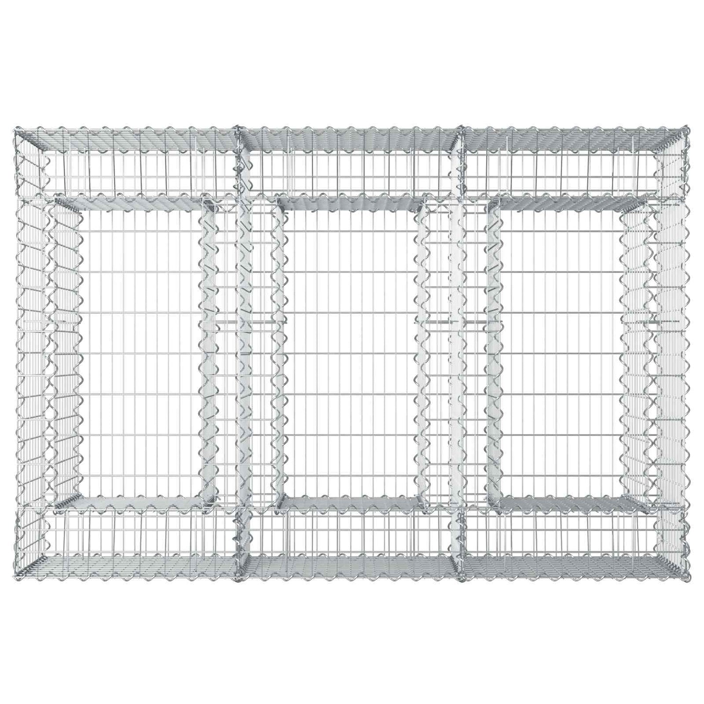 vidaXL Ανασηκωμένο κρεβάτι gabion Ασημί 150 x 100 x 60 εκ