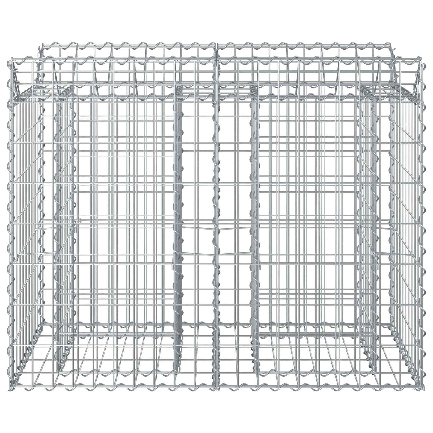 vidaXL Ανασηκωμένο κρεβάτι gabion Ασημί 100 x 50 x 80 εκ