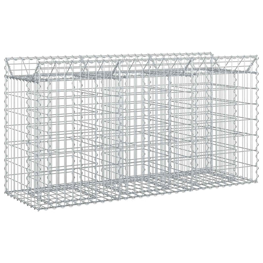 vidaXL Ανασηκωμένο κρεβάτι gabion Ασημί 150 x 50 x 80 εκ