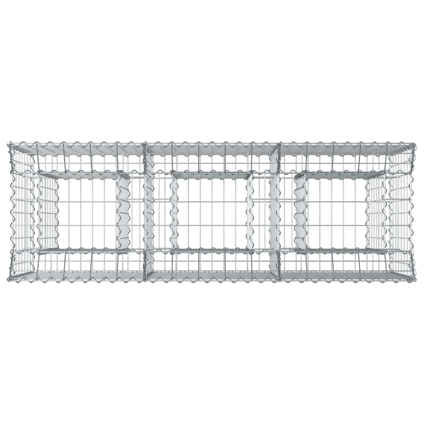 vidaXL Ανασηκωμένο κρεβάτι gabion Ασημί 150 x 50 x 80 εκ