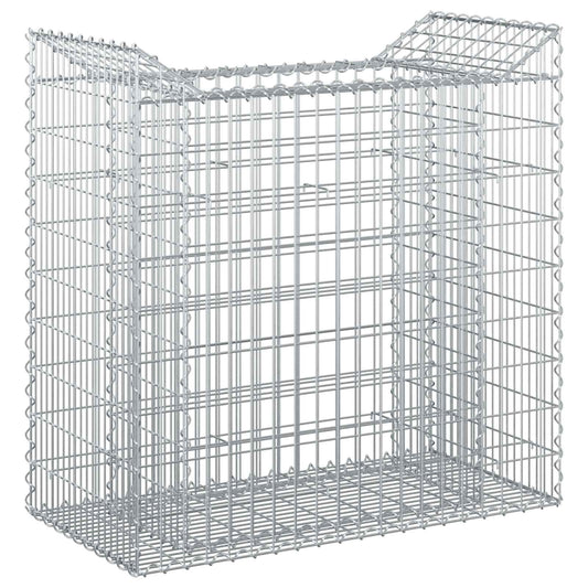 vidaXL Ανασηκωμένο κρεβάτι gabion Ασημί