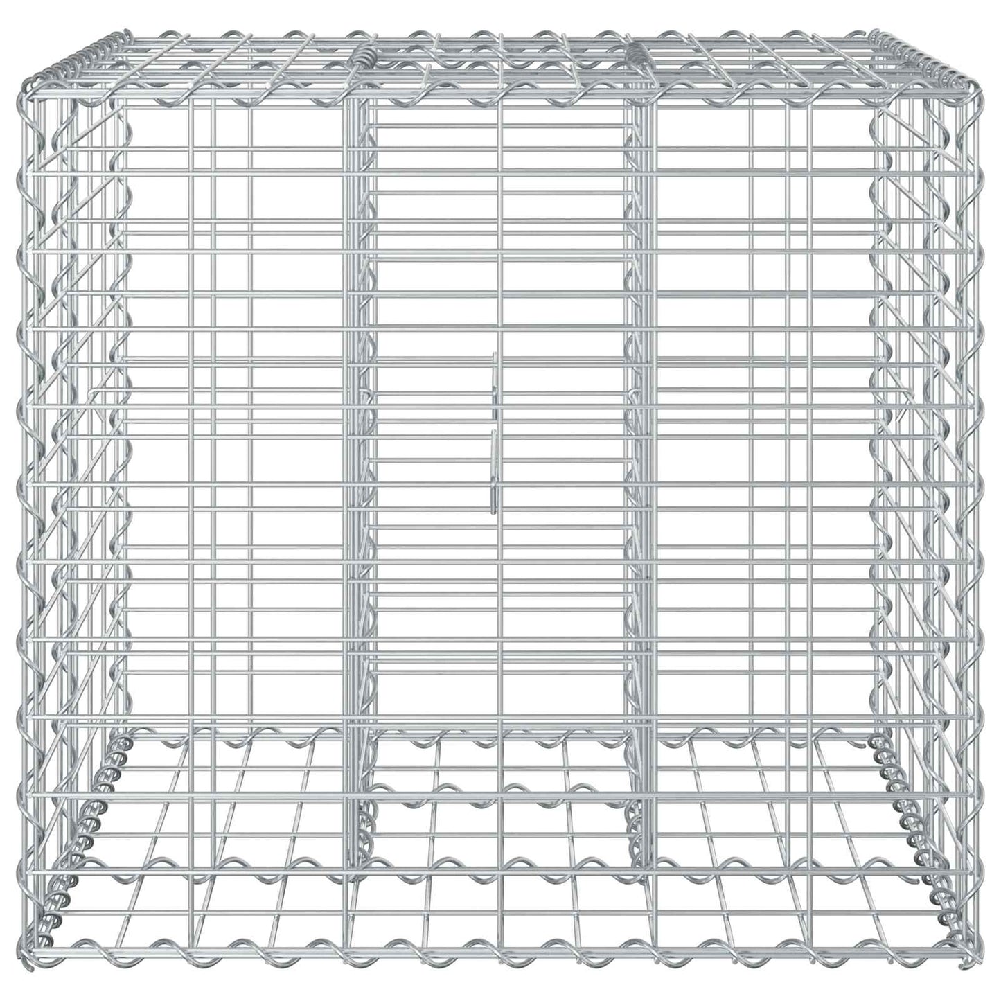 vidaXL Ανασηκωμένο κρεβάτι gabion Ασημί 60 x 60 x 55 εκ