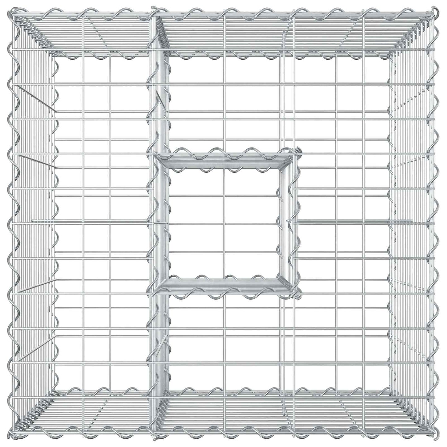 vidaXL Ανασηκωμένο κρεβάτι gabion Ασημί 60 x 60 x 55 εκ