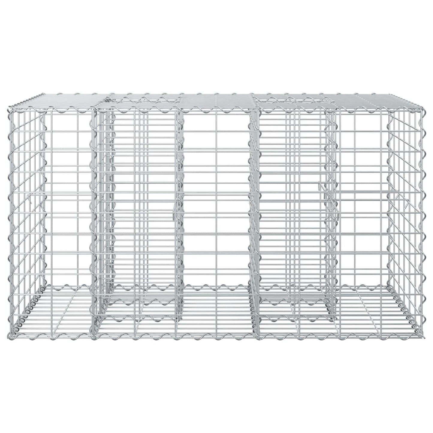 vidaXL Ανασηκωμένο κρεβάτι gabion Ασημί 100 x 60 x 55 εκ