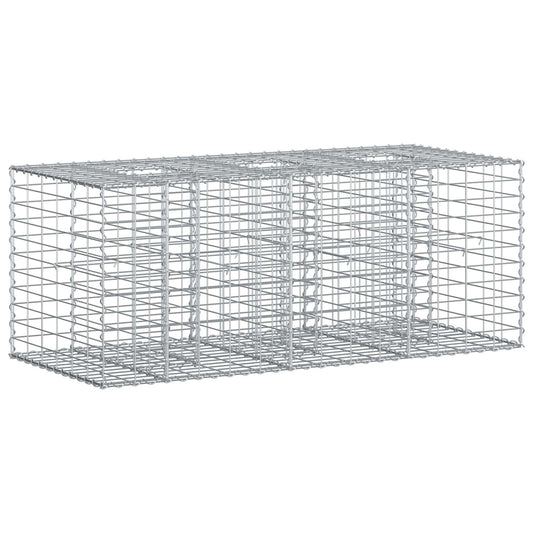 vidaXL Ανασηκωμένο κρεβάτι gabion Ασημί 140 x 60 x 55 εκ