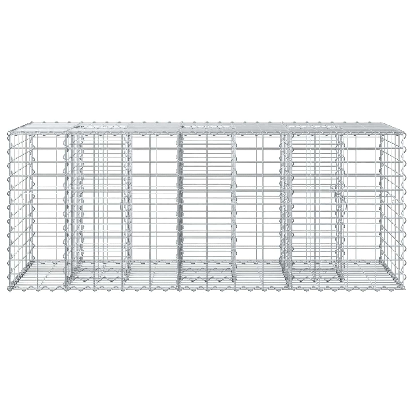 vidaXL Ανασηκωμένο κρεβάτι gabion Ασημί 140 x 60 x 55 εκ