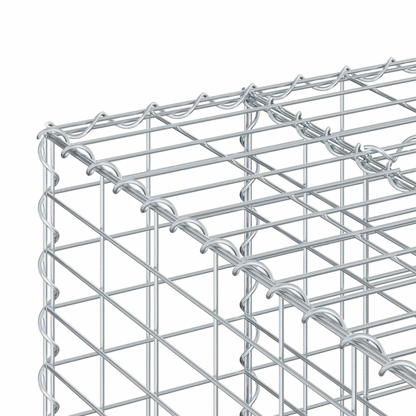 vidaXL Ανασηκωμένο κρεβάτι gabion Ασημί 180 x 60 x 55 εκ