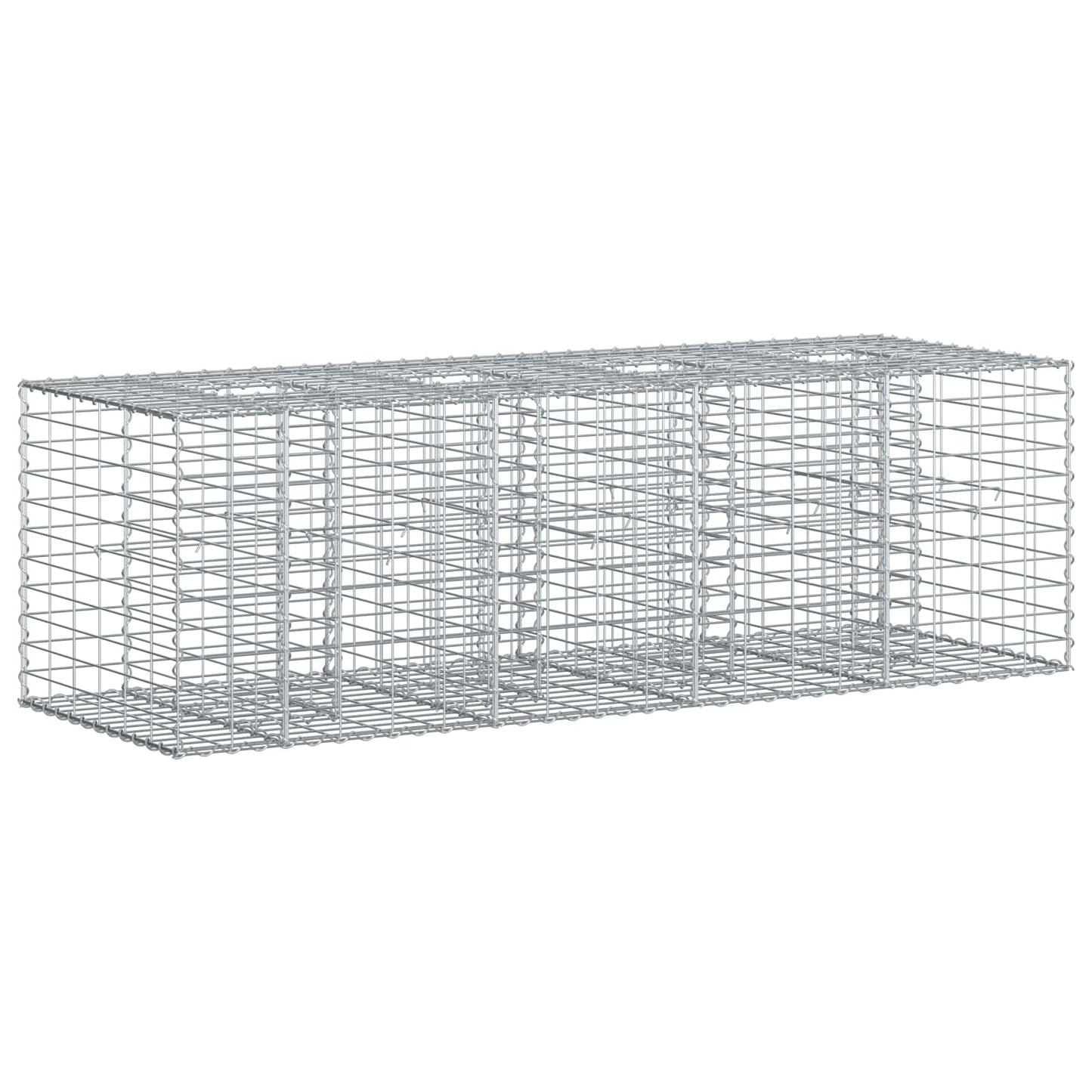 vidaXL Ανασηκωμένο κρεβάτι gabion Ασημί 180 x 60 x 55 εκ