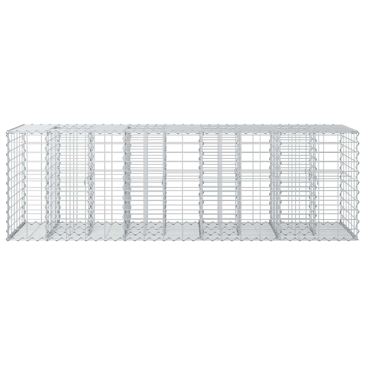 vidaXL Ανασηκωμένο κρεβάτι gabion Ασημί 180 x 60 x 55 εκ