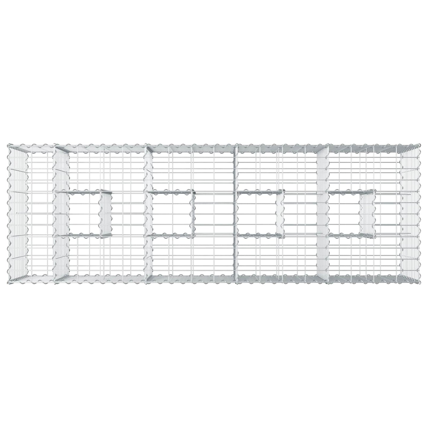 vidaXL Ανασηκωμένο κρεβάτι gabion Ασημί 180 x 60 x 55 εκ