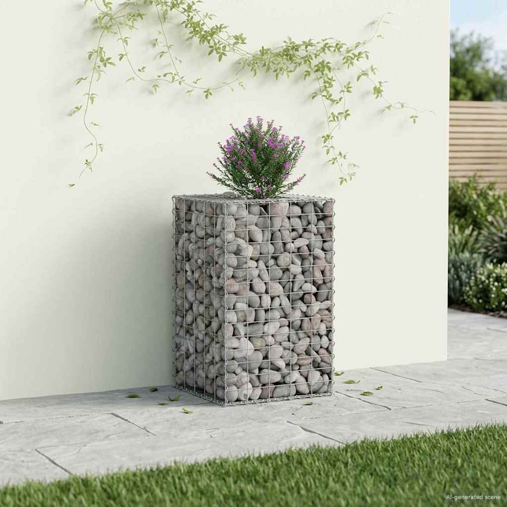 vidaXL Ανασηκωμένο κρεβάτι gabion Ασημί 50 x 50 x 80 cm