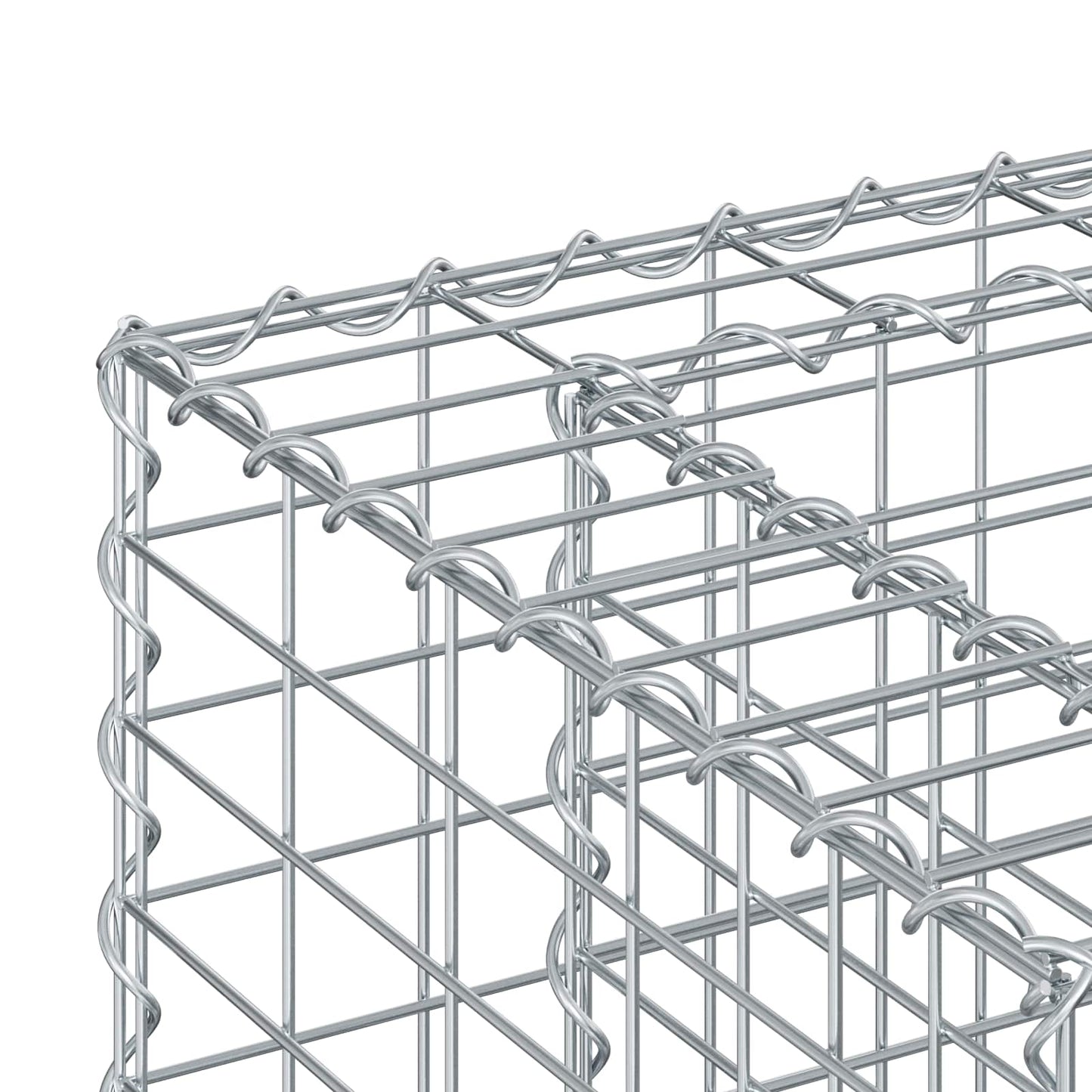 vidaXL Ανασηκωμένο κρεβάτι gabion Ασημί 90 x 50 x 80 εκ