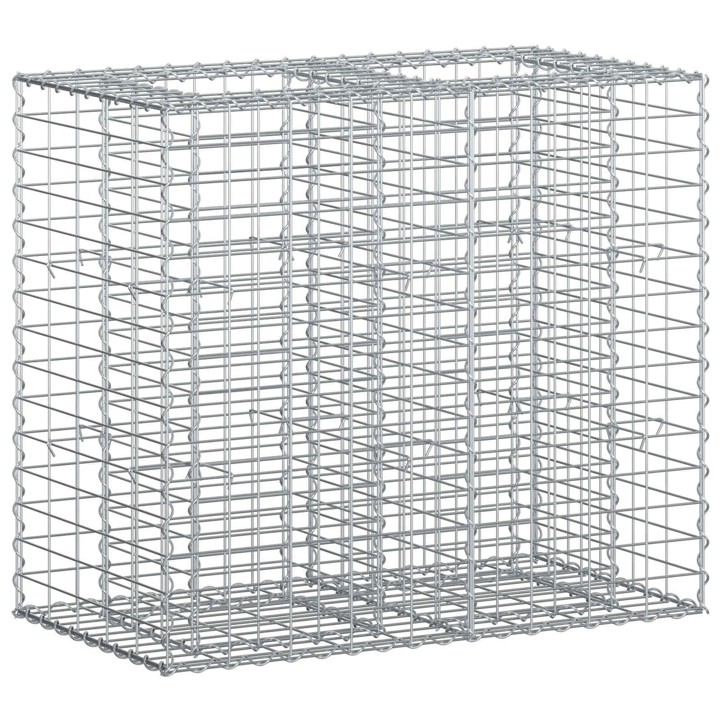 vidaXL Ανασηκωμένο κρεβάτι gabion Ασημί 90 x 50 x 80 εκ