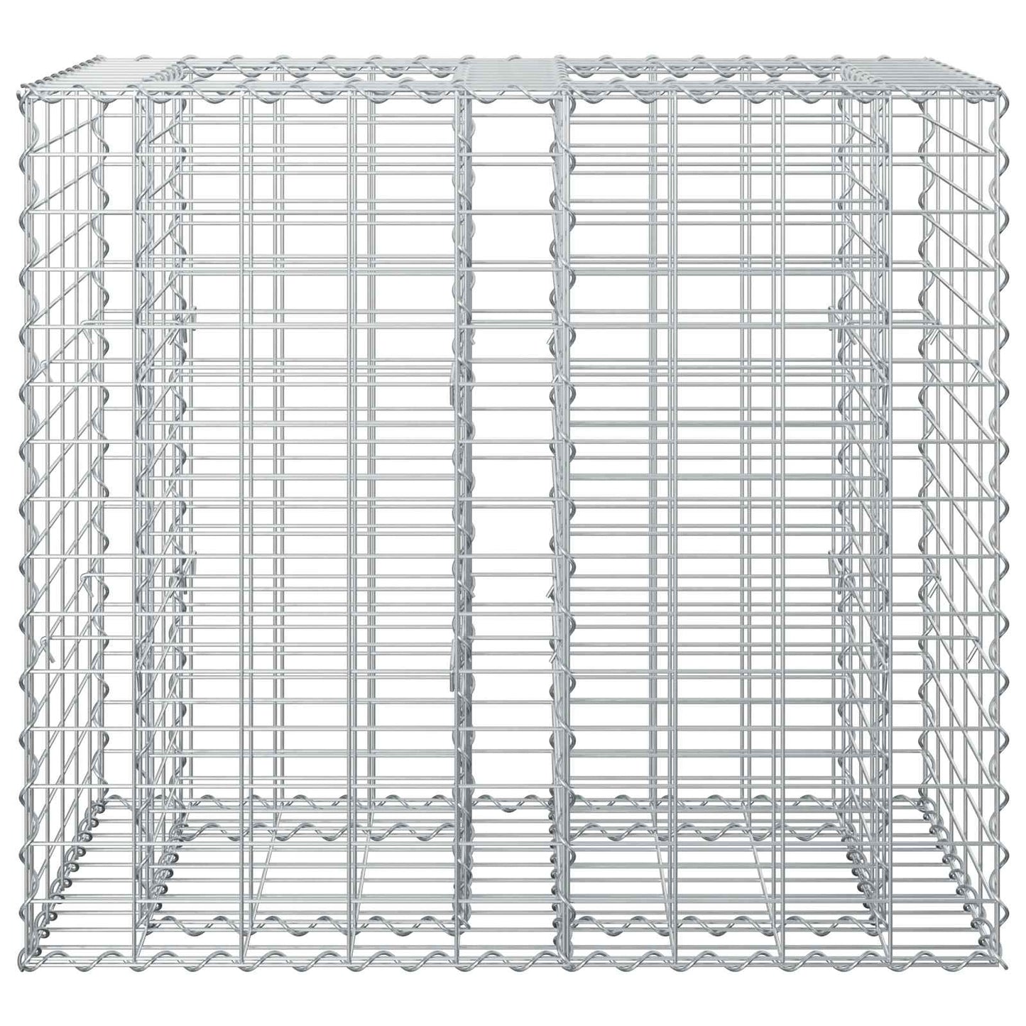 vidaXL Ανασηκωμένο κρεβάτι gabion Ασημί 90 x 50 x 80 εκ