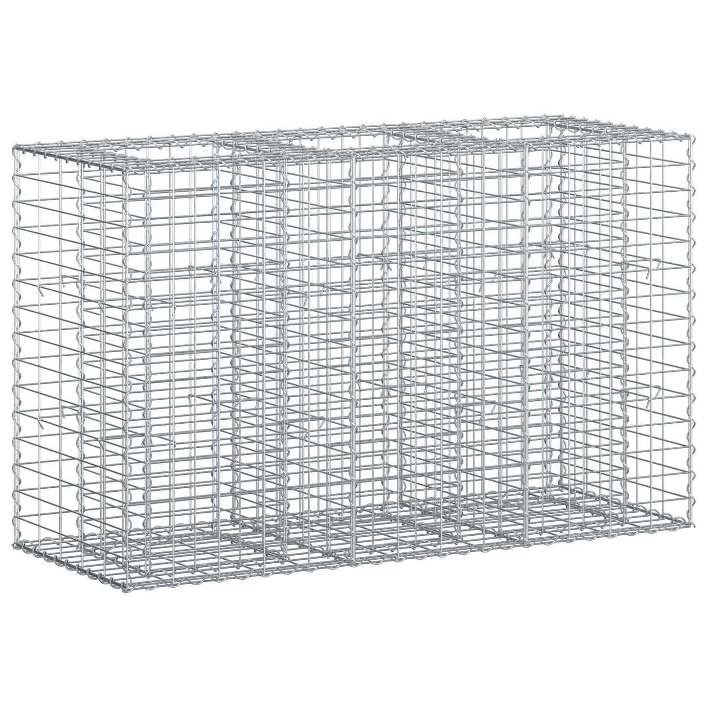 vidaXL Ανασηκωμένο κρεβάτι gabion Ασημί 130 x 50 x 80 cm
